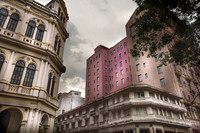 pink buildings
